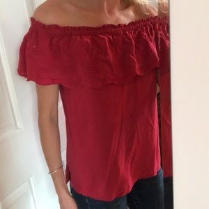 Cherry red Loft blouse